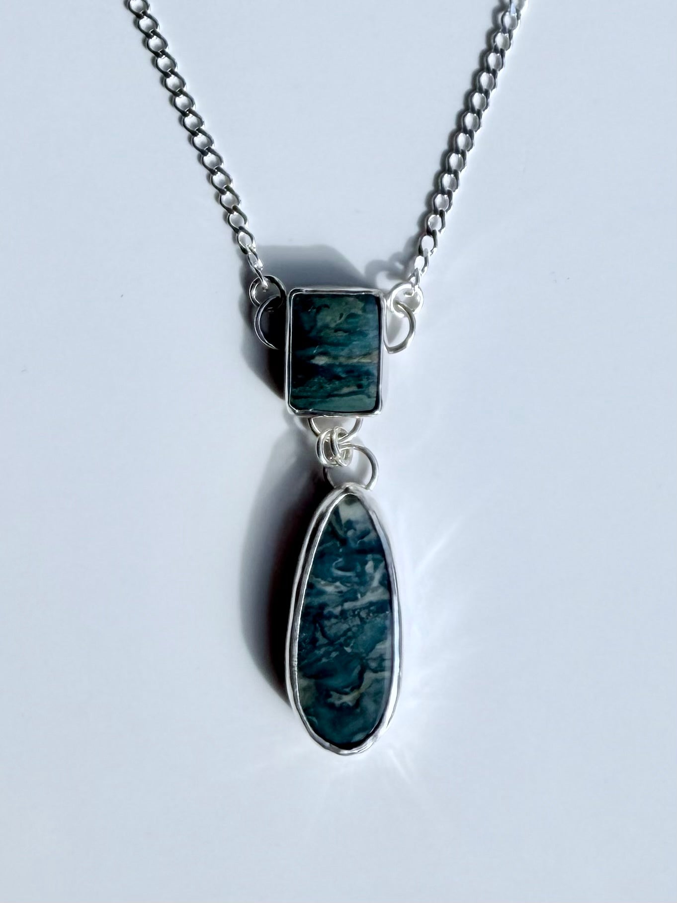 Double Stone Drop Pendant