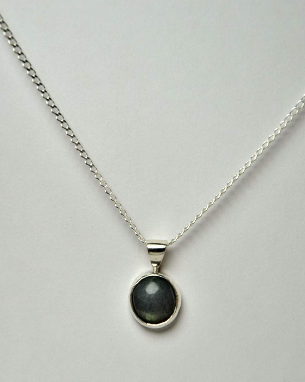 Peacock Labradorite Dainty Oval Pendant (#1)