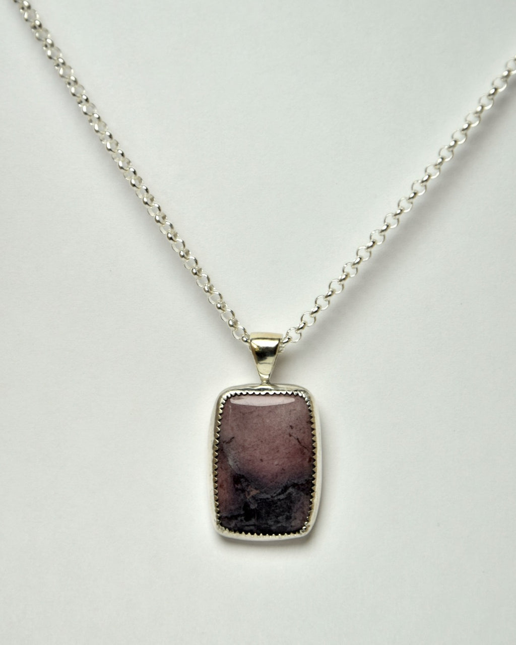 Porcelain Jasper Cushion Rectangle Pendant