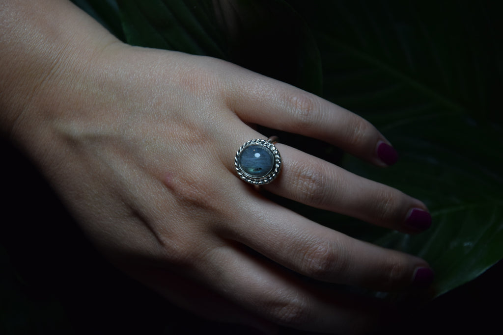 Peacock Labradorite Mood Ring (#3) (Size 6.5)
